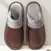 Men Leather Warm Plush Lining Non  slip Soft Home Slippers