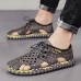 Men Cow Leather Hollow Out Close Toe Outdoor Beach Sandals