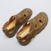 Men Outdoor Cow Split Leather Closed Toe Wearable Beach Casual Handmade Sandals