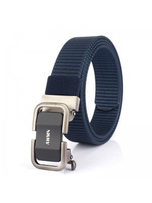 AWMN Men 125CM Nylon Tactical Belt Outdoor Leisure Canvas Waist Belts with Automatic Alloy Buckle