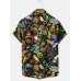 Men's Hawaiian Cartoon Graphic Print Short Sleeve Shirt