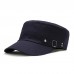 Men Cotton Solid Color Outdoor Sunshade All  match Casual Vintage Flat Hats